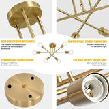 ANDAST Sputnik Plafonnier Industriel,Or Rétro Lampe de plafond 64cm E27/ E26,6-Lampe Lustre Vintage pour Chambre à coucher Salon (ampoule non incluse)