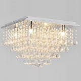 Plafonnier Lampe de Plafond Aluminium Cristal Artistique Chrome et Blanc 38 x 38 cm