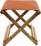 KaTiak Tabouret télescopique Tabouret Pliant Tabouret Pliant en Cuir Camping en Plein air en Bois Pratique Tabouret de pêche Pliant Coussin en Cuir Chaise de Plage