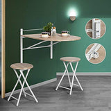 Table en bois à rabat rectangulaire Innovareds Sagittarius, pour la cuisine, la salle à manger, le bureau, le petit déjeuner et ensemble de tabourets pliants en hêtre