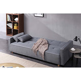 CONCEPT USINE - Canapé Scandinave Convertible 3 Places Copenhague en Tissu Gris | Canapé Droit Moderne avec Accoudoirs + 2 Coussins d'Appoint | Dossier & Assise Déhoussables - Largeur 213 cm