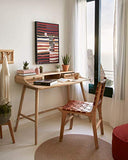 Kave Home - Chaise Calixta en Cuir et Bois de Teck Massif
