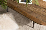 MACABANE Table Basse Ovale Teck recyclé et métal, 123 x 53 x 12