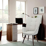 MEUBLE COSY Fauteuil Design Moderne Relax Salon Lounge Chair Salon, Tissu, Gris Et Foncé Hêtre, 68x74x106 cm