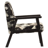Festnight Fauteuil de Salon | Fauteuil en Cuir véritable Luxueux | Fauteuil de Bureau | Fauteuil Relax pour Canapé | Noir et Blanc