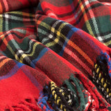 Baroni Home - Plaid en mélange de coton pour canapé, motif écossais rouge, fabriqué en Italie, 130 x 170 cm