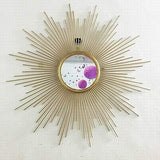 WUSTEGCCF Miroir De Beauté De Bureau éClairé,Miroir DéCoratif De Style Soleil Doré Et Argenté, Miroir Suspendu Au Point De VéRanda, DiamèTre Environ 80 Cm,Gold