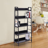 Homcom Étagère bibliothèque Style Industriel incliné 5 Niveaux 70L x 35l x 150H cm Noir