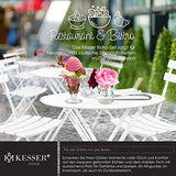 KESSER® Bistroset Set de 3 pièces table de bistrot avec 2 chaises pliantes - Ensemble de meubles de balcon - Meuble de jardin - Ensemble de meubles de jardin - En métal - Blanc