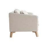 Miliboo Canapé 3 Places éco-Responsable en Tissu Beige Clair et Bois Clair Forest
