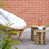 AUBRY GASPARD Fauteuil papasan en rotin avec Coussin écru