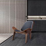 Lounge Nordic Creative Simple Designer Simple Canapé Chair Smile Airplane Shell Chaise Salle à Manger Chaises,Black Walnut Wood,Standard