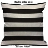 HGOD DESIGNS Housses de Coussin Noir Blanc Rayé Taies d'oreillers Maison Décoration Pour Hommes Femmes Garçon Fille Chambre Salon Canapé Voiture Coussins Oreillers 45 x 45 cm