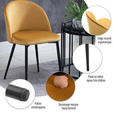 HOMCOM Chaises de Salle à Manger Design scandinave - Lot de 2 chaises - Pieds effilés métal Noir - Assise Dossier Ergonomique Velours Moutarde