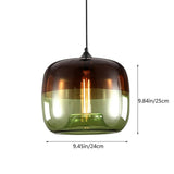 Moderne Nordique Art Déco Suspension Colorée en Verre Suspension Lampe Luminaires Led Clair Lanterne de Suspension en Plafond de Verre Pour Cuisine Restaurant Salon Chambre E27 / E26, D-B, vert