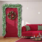 aheadad Guirlande de Noël Artificielle Décorations Noël Guirlande Noël Vert en Rotin Portes Et Fenêtres Pomme Pin Décoration Artificielle Couronne Cheminée Arbre Noël Décoration