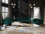Milo Casa Fauteuil Velours, Carla, 1 Place, Vert Bouteille, 82x78x75