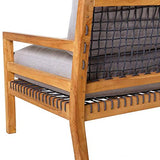Tousmesmeubles Fauteuil Teck/Corde - BIAK - L 66 x l 73 x H 73 - Neuf