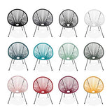 Alice's Garden - Fauteuil Acapulco Forme d'oeuf - Jaune - Fauteuil 4 Pieds Design rétro. Cordage Plastique. intérieur/extérieur