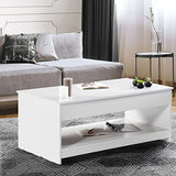 IDMarket - Table Basse Plateau relevable SOA Bois Blanc