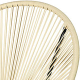 tectake 800729 2 Fauteuils Acapulco de Jardin de Salon Design rétro, pour Un Usage en intérieur et extérieur - Plusieurs Couleurs - (Beige | no. 403305)