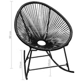 vidaXL Chaise à Bascule d'Extérieur Siège de Patio Chaise de Terrasse Siège d'Extérieur Chaise de Jardin Arrière-Cour Noir Résine Tressée