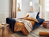 Lisa Design - Billie - canapé 3 Places - Convertible avec Coffre - en Velours côtelé - Bleu Ardoise