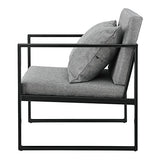 Lot de 2 Fauteuils Design de Salon avec Accoudoirs Siège et Dossier Rembourrré Armature Solide Housse en Polyester 70 x 60 x 60 Gris Foncé