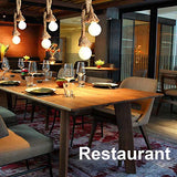 d.Stil Lustre Suspension en corde chanvre de double-tête E27*2 Douille Lumière pendante industrielle style rétro Creative Lampe réglable DIY pour salon café restaurant Hall (Jaune, 150cm)