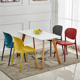 ZZLYZ Chaise en Plastique, Dos Ouvert Et Surface Siège De Design Intégré, Cuisine Bar Salon Négociation Chaise À Manger, Mis 18.1X20.1X31.9 Pouces en Deux Parties,Jaune