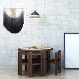 Tapisserie Murale Macramé Tenture Murale Tapisserie en Macramé Tapisserie Tissée Bohème en Coton pour Décoration de Maison Dortoir D'Appartement - 45*55cm (noir)