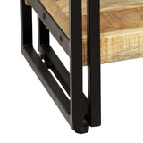 Festnight Bibliothèque à 5 Niveaux Étagère de Rangement de Style Industriel Bois de Manguier et Acier 90x30x180 cm