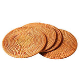 Fait à la main en rotin support de pot, antidérapant, durable, résistant à la chaleur Hot Pads Idéal moderne Home Decor Dessous-de-verre résistant à la chaleur Isolation Tasse Tapis - 20 cm - X4