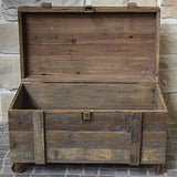 chemin_de_campagne Coffre à roulettes Malle en Bois Style Brocante 90 cm x 56 cm x 55 cm