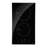 NOXTON Plaque de Cuisson à Induction Encastrable Cuiseur de Table électrique 2 foyers de Cuisson en Verre Noir Avec Capteur Contrôles Tactiles