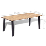 Table à Manger en Bois d'acacia Massif rétro de Style Rustique Chic 170x90 cm pour Le Petit déjeuner café Cuisine Salle à Manger Meubles
