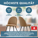 Albatros Capo Lot de 4 chaises de Salle à Manger avec Housse en Velours Marron – Design Vintage élégant avec Housse en Velours – Chaise rembourrée certifiée SGS – Chaise de Cuisine Moderne