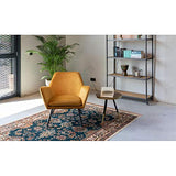 MATHI DESIGN Alabama - Fauteuil de Salon Confortable en Velours Jaune Or