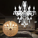 SAILUN 6 lustre en cristal lustre pampilles moderne vintage plafonnier lampe pendentif E14 suspension pour le salon, salle à manger, chambre à coucher (6-lustre)