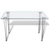 Anself 120 x 70 x 75cm Table en Verre avec Structure en Métal