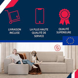 GrekPol Paris Canapé d'angle en tissu velours côtelé Poso avec fonction convertible et espace de rangement - Universel - Gris clair