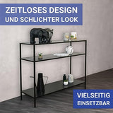 WENKO Console Meuble Style Industriel, Petite Console étroite, Meuble entrée - Bureau d'appoint, 3 Plateaux de Rangement, métal - MDF, L100xH80xL35 cm, Noir