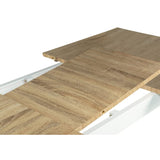 IDMarket - Table scandinave Extensible Inga 160-200 cm Plateau Bois Pieds Blancs