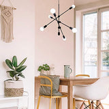 LynPon Sputnik Lustre Industriel Noir Suspension Luminaire Vintage Plafonnier 6 Lumières pour Chambre Cuisine Loft Couloir Salle À Manger Salon Café