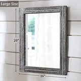 AAZZKANG Miroir mural rustique avec cadre en bois 50 x 40 cm rectangulaire décoratif pour chambre à coucher, salle de bain, miroir de ferme