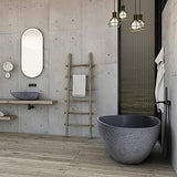 Vasque Design à poser VELA en fonte minérale - gris effet béton mat - 60,5 x 43,5 x 16 cm, Bonde Pop-Up:Sans bonde Pop Up