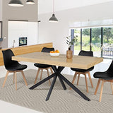 IDMarket Table à Manger Alix 6-8 Personnes Pied araignée Bois et Noir 160 cm