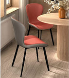 Chaises de Salle à Manger de Cuisine Lot de 2 chaises d'appoint en Cuir étanche avec Pieds en Acier au Carbone Faux Cuir Mat Salon Salon Salle à Manger Chaises de Meubles (Couleur : Rouge)