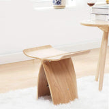 ZZFF Tabouret De Pied en Bois Plein,Stool Papillon Original Style Japonais Low Stool Japonais Changer Chaussures Stool Spa Chaise pour Bain Lit Salon Naturel 44x31x42cm(17x12x17inch)