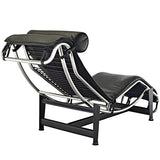 Urban Furnishing LC4 Chaise longue style Le Corbusier Cuir Aniline Noir